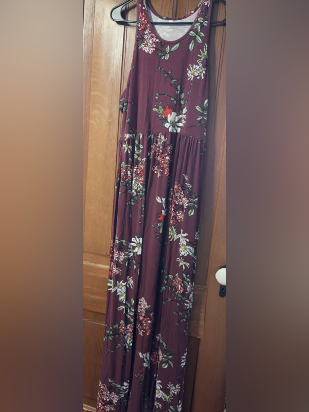Floral Maxi Skirt in Burgundy